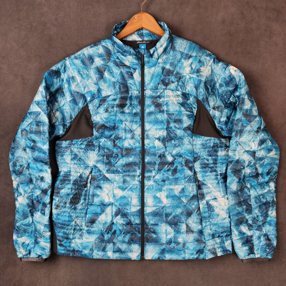 Eddie Bauer First Ascent Puffer Jacket Womens XL Blue Stormdown 800 Fill‎